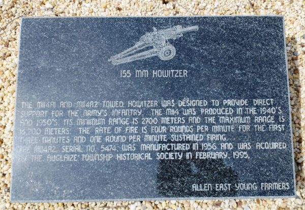 155 MM HOWITZER WAR MEMORIAL TABLET
