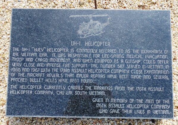UH-1 HELICOPTER MEMORIAL TABLET