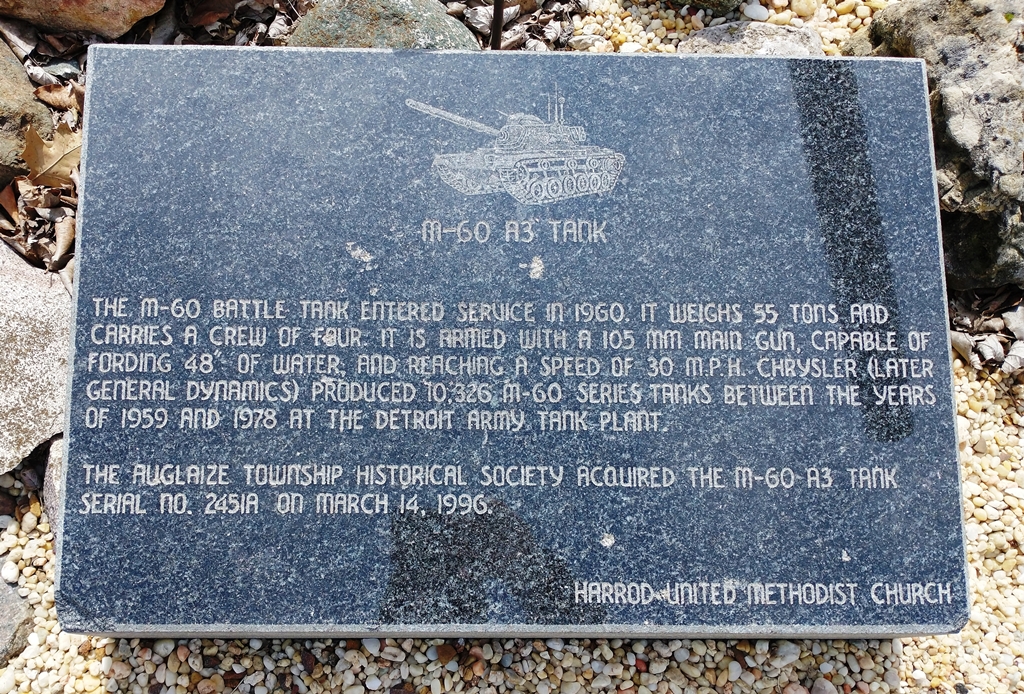M-60 A3 TANK WAR MEMORIAL TABLET
