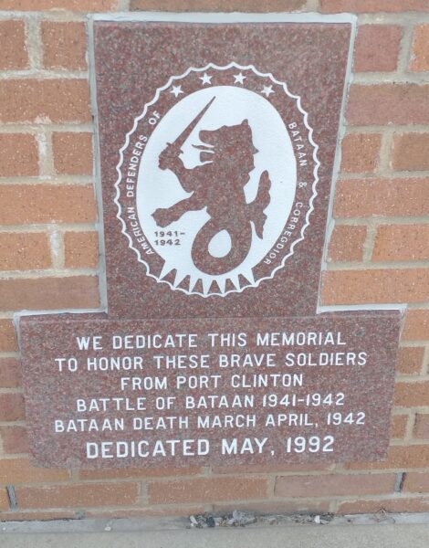 PORT CLINTON BATTLE OF BATAAN WAR MEMORIAL DEDICATION STONE