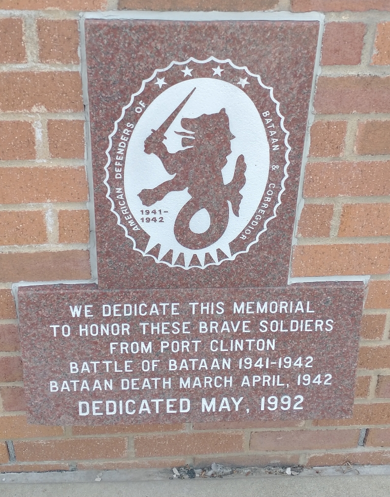 PORT CLINTON BATTLE OF BATAAN WAR MEMORIAL DEDICATION STONE
