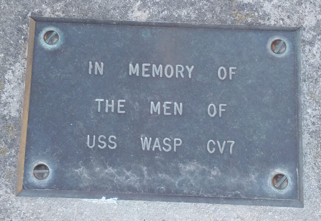 USS WASP CV7 WAR MEMORIAL PLAQUE