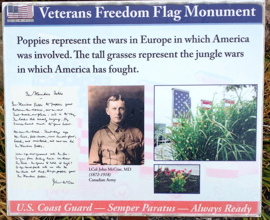 VETERANS FREEDOM FLAG MONUMENT U.S. COAST GUARD PLAQUE