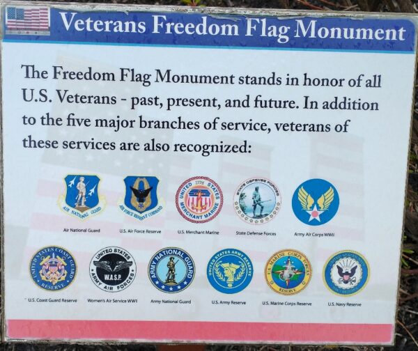 VETERANS FREEDOM FLAG MONUMENT ALL VETERANS PLAQUE
