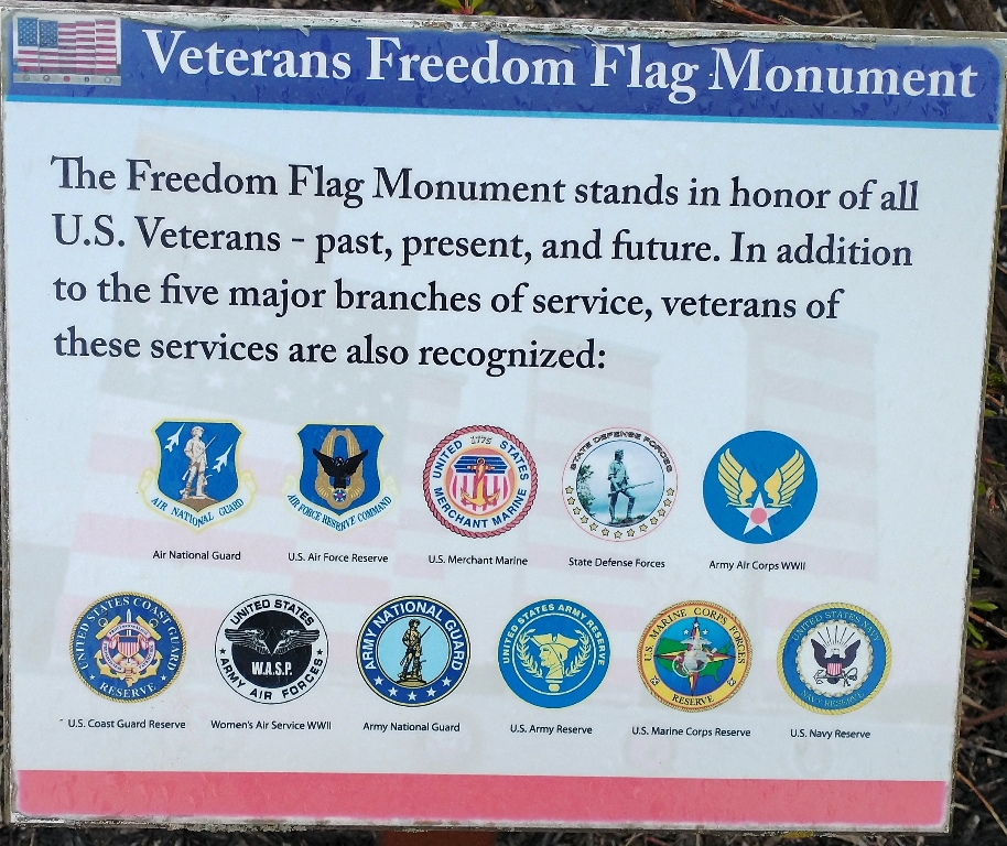 VETERANS FREEDOM FLAG MONUMENT ALL VETERANS PLAQUE