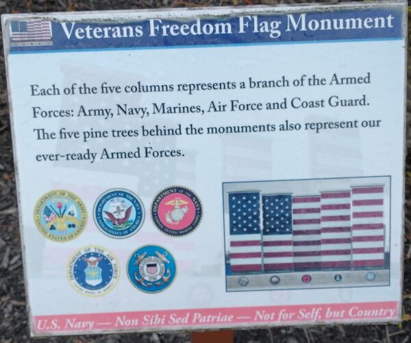 VETERANS FREEDOM FLAG MONUMENT U.S. NAVY PLAQUE