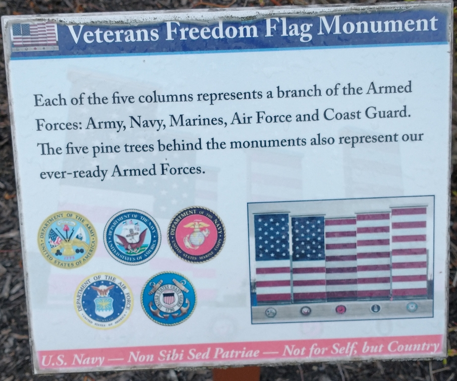 VETERANS FREEDOM FLAG MONUMENT U.S. NAVY PLAQUE