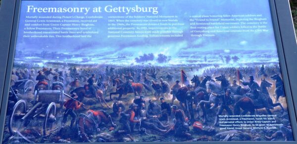 FREEMASONRY AT GETTYSBURG WAR MEMORIAL PANEL