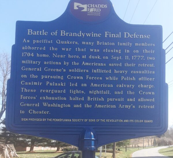 BATTLE OF BRANDYWINE FINAL DEFENSE MEMORIAL MARKER