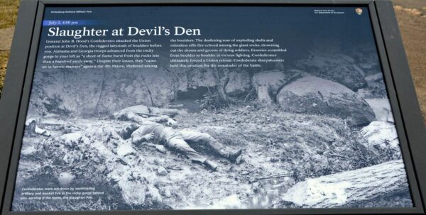 SLAUGHTER AT DEVIL’S DEN WAR MEMORIAL PANEL