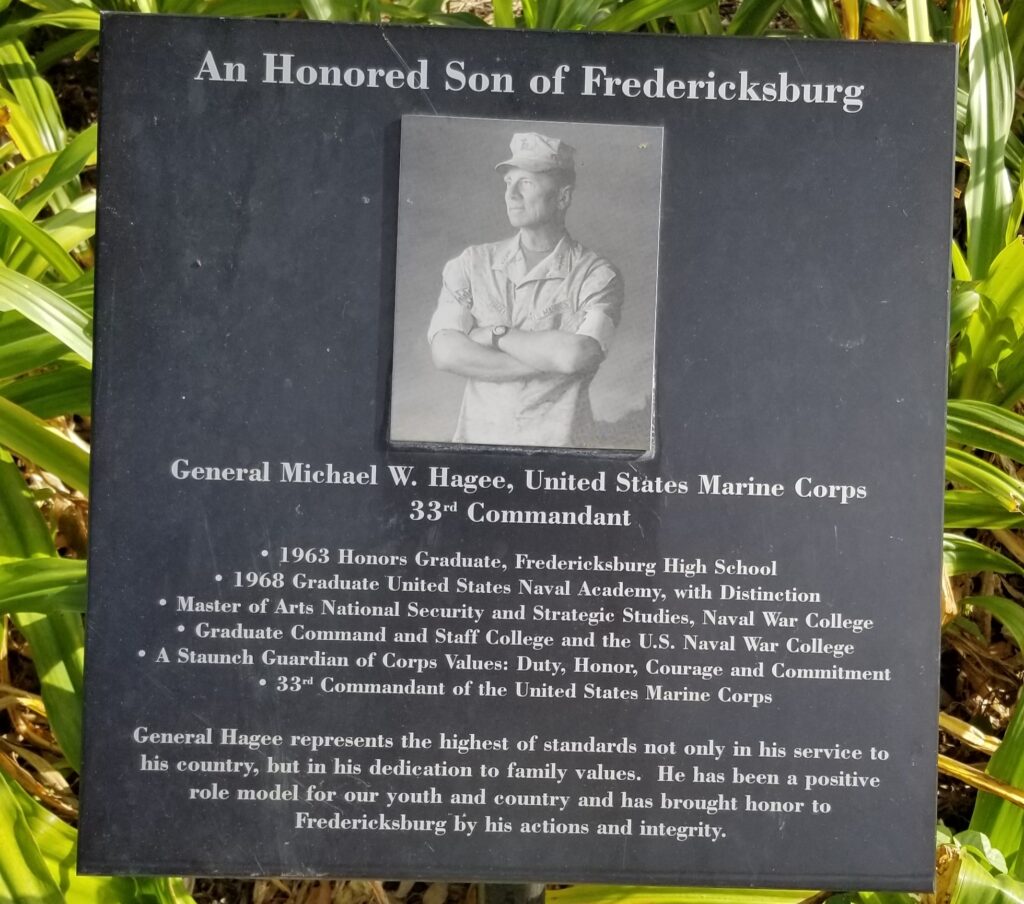 GENERAL MICHAEL W. HAGEE WAR MEMORIAL PLAQUE