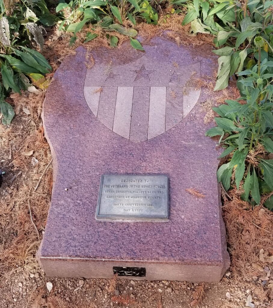 GILLESPIE COUNTY VETERANS OF THE ARMED FORCES MEMORIAL