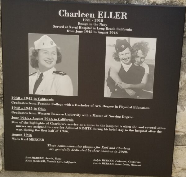 CHARLEEN ELLER WAR MEMORIAL PLAQUE
