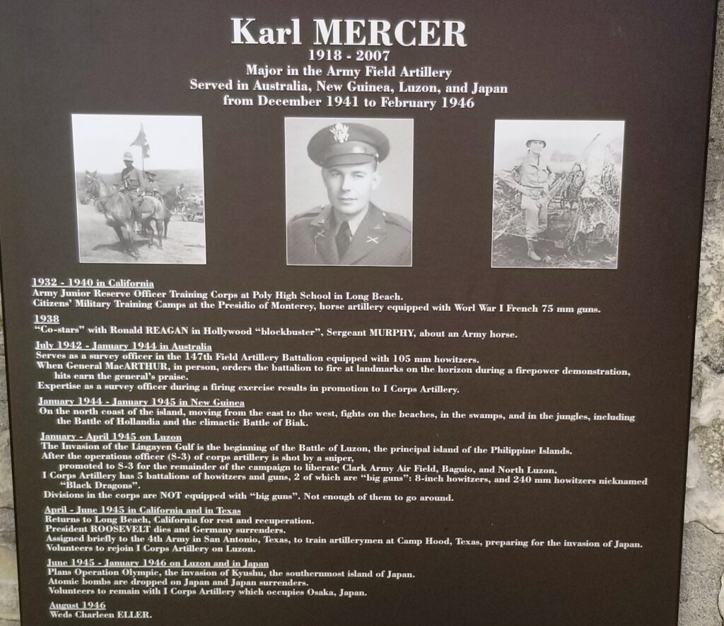 KARL MERCER WAR MEMORIAL PLAQUE
