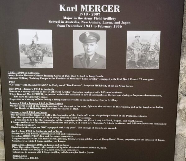 KARL MERCER WAR MEMORIAL PLAQUE
