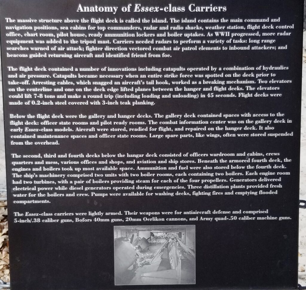 ANATOMY OF ESSEX-CLASS CARRIERS WAR MEMORIAL PLAQUE