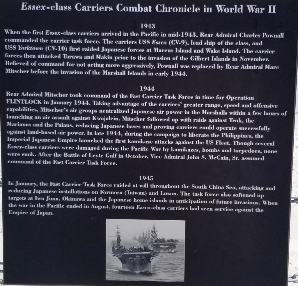 ESSEX-CLASS CARRIERS COMBAT CHRONICLE IN WORLD WAR II MEMORIAL PLAQUE