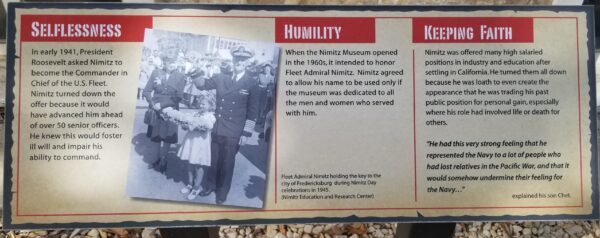 SELFLESSNESS ADMIRAL NIMITZ WAR MEMORIAL PLAQUE