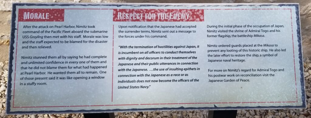 MORALE ADMIRAL NIMITZ WAR MEMORIAL PLAQUE