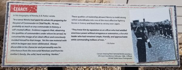 LEGACY ADMIRAL NIMITZ WAR MEMORIAL PLAQUE