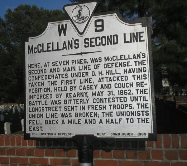 MCCLELLAN’S SECOND LINE WAR MEMORIAL MARKER