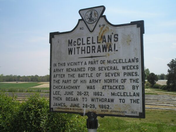 MCCLELLAN’S WITHDRAWAL WAR MEMORIAL MARKER