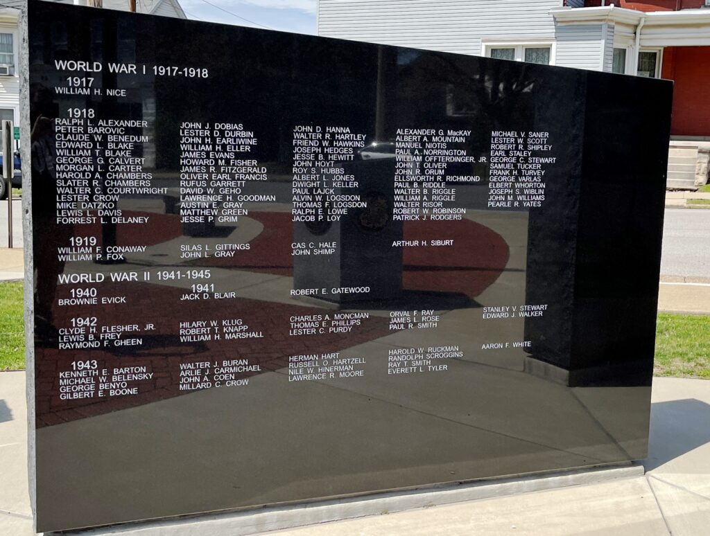 MARSHALL COUNTY GOLD STAR FAMILIES MEMORIAL MONUMENT HONOR ROLL STONE B