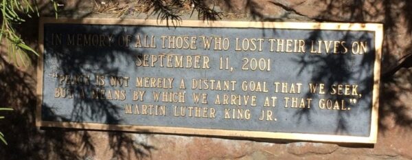 SARATOGA SEPTEMBER 11, 2001 MEMORIAL PLAQUE