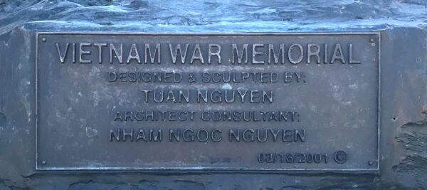WESTMINISTER VIETNAM WAR MEMORIAL PLAQUE