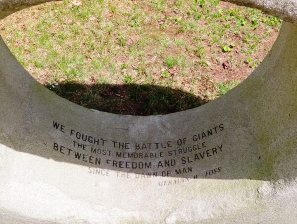 WOONSOCKET HOLY CAUSE OF LIBERTY MEMORIAL STONE NARRATIVE A