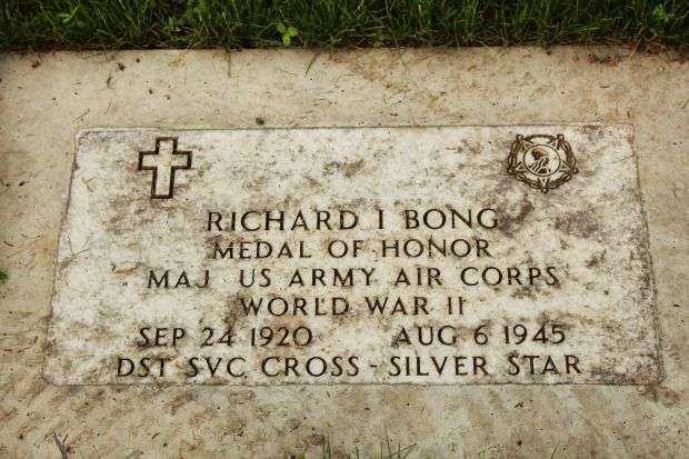 MAJ. RICHARD I. BONG MEDAL OF HONOR GRAVESTONE