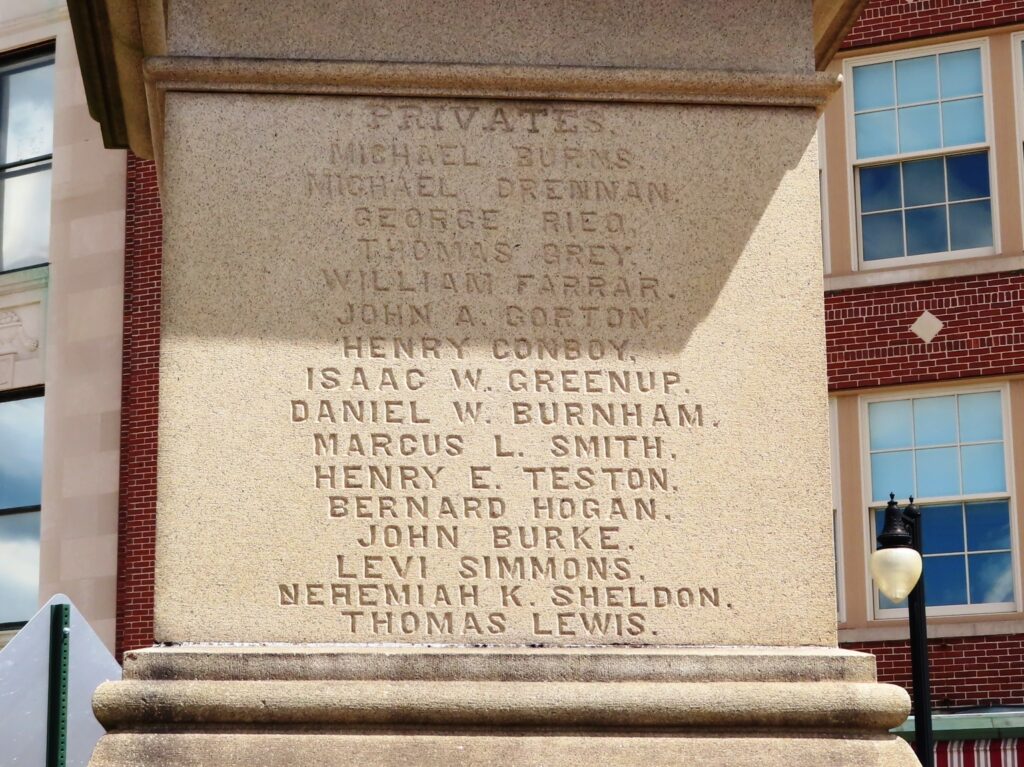 TOWN OF WOONSOCKET GREAT REBELLION MEMORIAL SIDE D