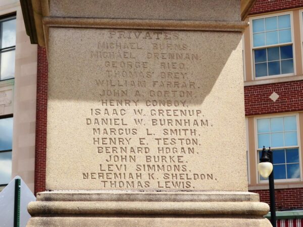 TOWN OF WOONSOCKET GREAT REBELLION MEMORIAL SIDE D
