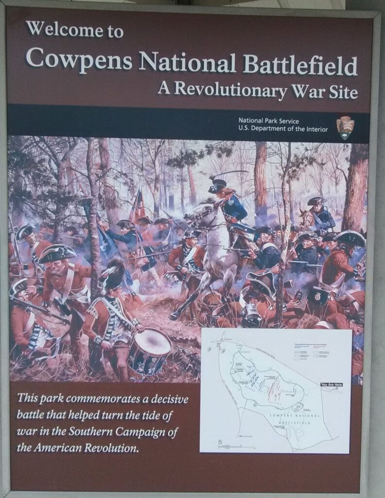 COWPENS NATIONAL BATTLEFIELD WAR MEMORIAL PANEL