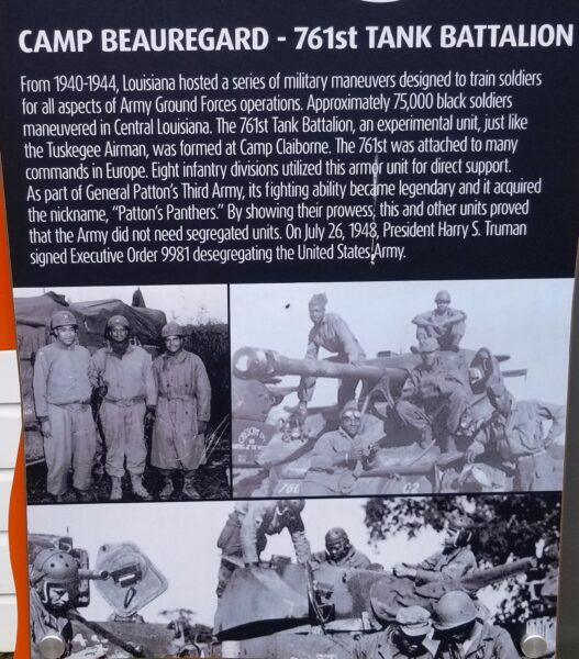 CAMP BEAUREGARD-761ST TANK BATTALION MEMORIAL PLAQUE