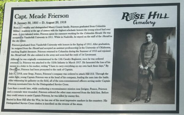 CAPT. MEAD FRIERSON WAR MEMORIAL PLAQUE