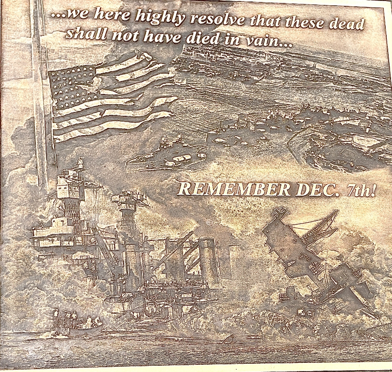 REMEMBER DEC. 7TH! WAR MEMORIAL PLAQUE