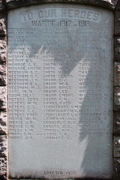 UNION COUNTY WAR OF 1917-1918 MEMORIAL PLAQUE