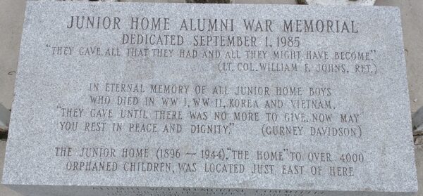JUNIOR HOME ALUMNI WAR MEMORIAL TABLET