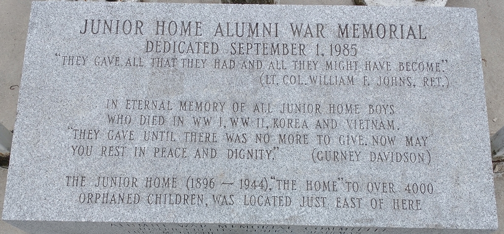 JUNIOR HOME ALUMNI WAR MEMORIAL TABLET