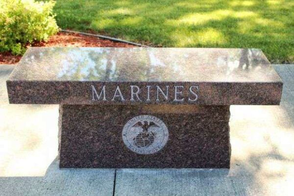 WAUNAKEE AREA VETERANS MEMORIAL MARINES BENCH