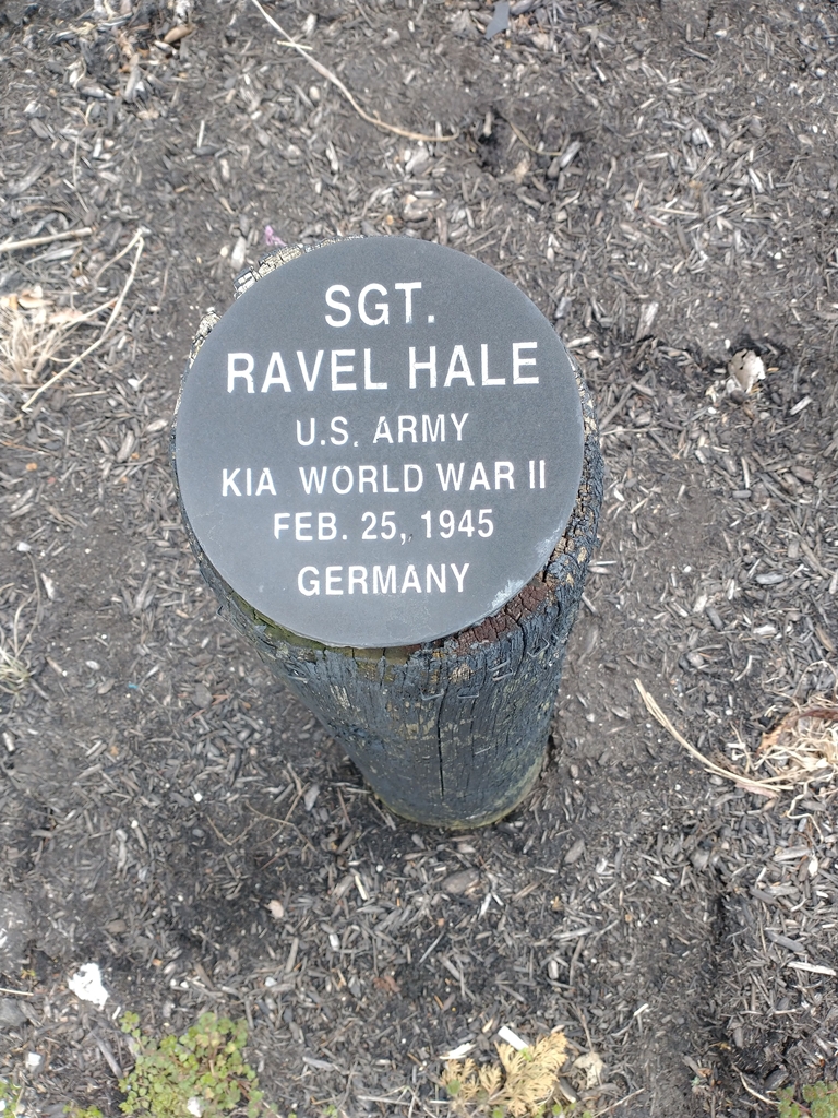 SGT. RAVEL HALE WAR MEMORIAL BOLLARD