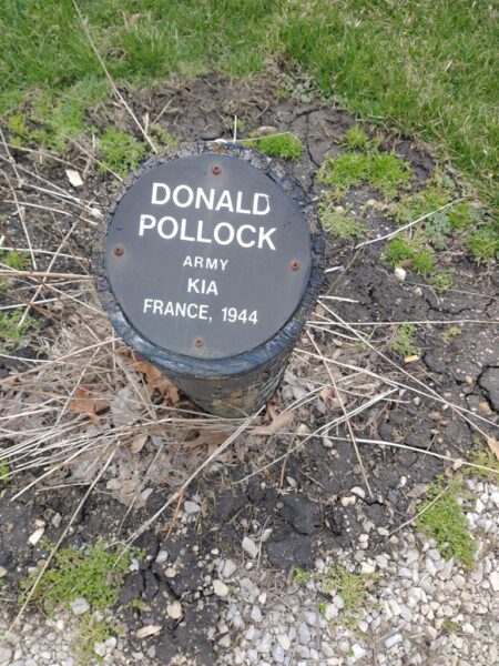 DONALD POLLOCK WAR MEMORIAL BOLLARD