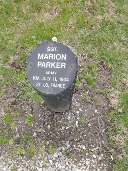 SGT. MARION PARKER WAR MEMORIAL BOLLARD