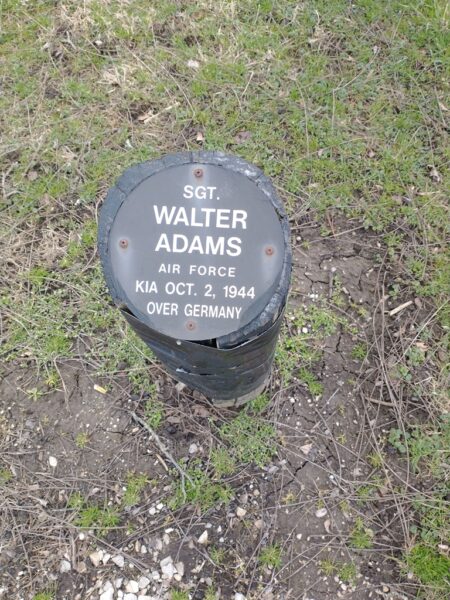 SGT. WALTER ADAMS WAR MEMORIAL BOLLARD