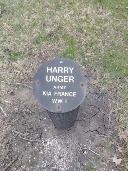 HARRY UNGER WAR MEMORIAL BOLLARD