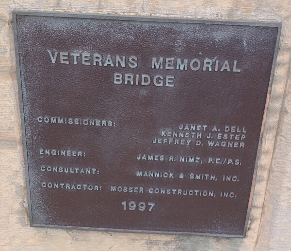 TIFFIN VETERANS MEMORIAL BRIDGE PLAQUE