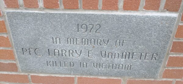 PFC. LARRY E VANMETER WAR MEMORIAL BELL STONE