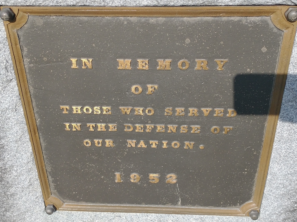 NORTHWOOD VETERANS MEMORIAL GAZEBO PLAQUE