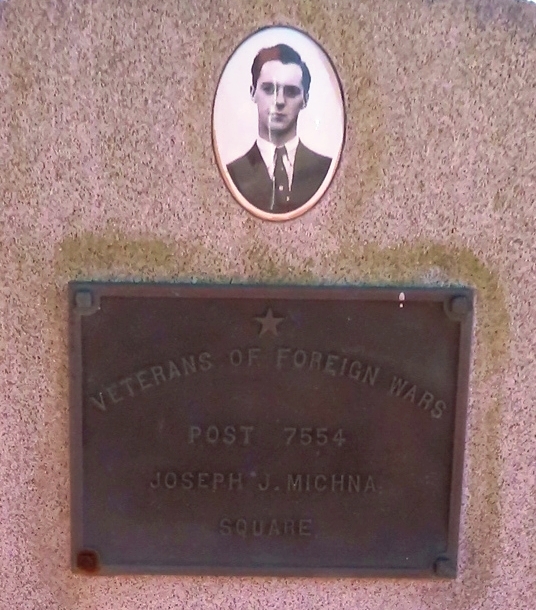 JOSEPH J. MICHNA SQUARE WAR MEMORIAL PLAQUE